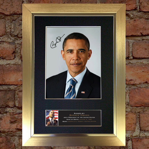 BARACK OBAMA Mounted Signed Photo Reproduction Autograph Print A4 366