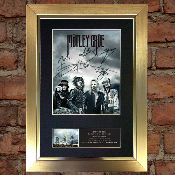 MOTLEY CRUE The Dirt Photo Autograph Mounted Repro Signed Framed Print A4 783