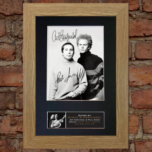 SIMON & GARFUNKEL Band Rare Signed Autograph Mounted Photo RE-PRINT A4 663