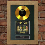 #168 AVICII GOLD DISC Levels Cd Single Album Signed Autograph Mounted Re-Print
