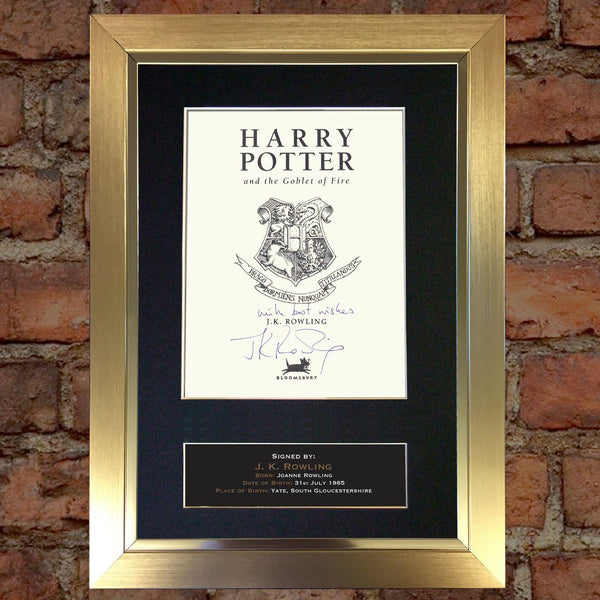 J K ROWLING harry potter Autograph Mounted Photo Reproduction PRINT A4 412