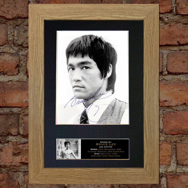 BRUCE LEE No2 Signed Autograph Mounted Photo Repro A4 Print 768