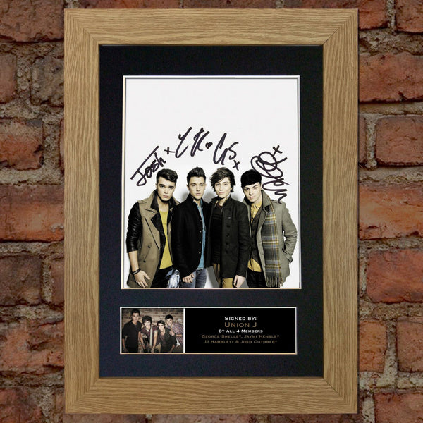 UNION J No1 Mounted Signed Photo Reproduction Autograph Print A4 308