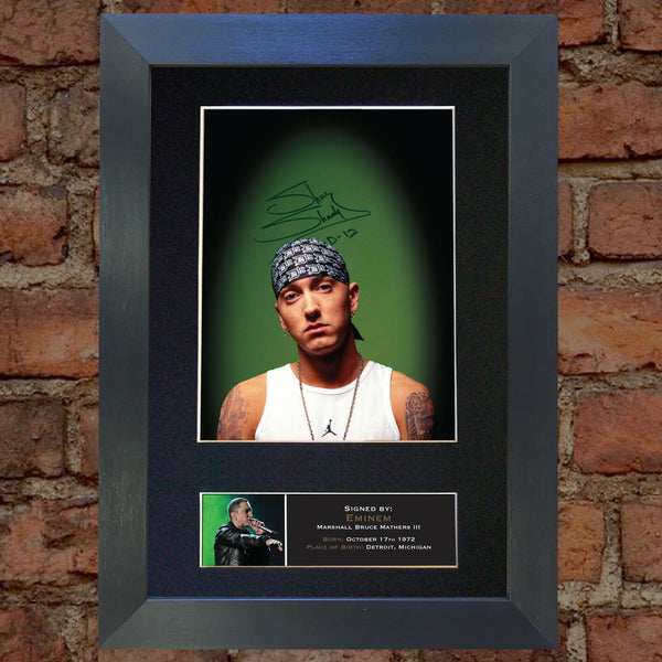 EMINEM Slim Shady Mounted Signed Photo Reproduction Autograph Print A4 69