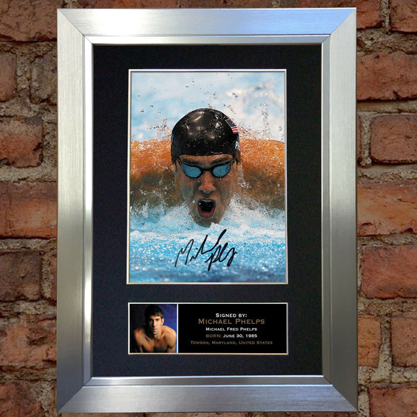MICHAEL PHELPS Mounted Signed Photo Reproduction Autograph Print A4 264