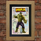 HULK Superhero Print Wall Comic Art Black / Silver or Gold Frame Poster #713
