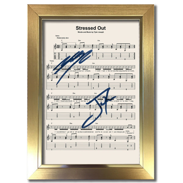 Twenty One Pilots Stressed Out Signed Music Sheet Album Autograph Print #803