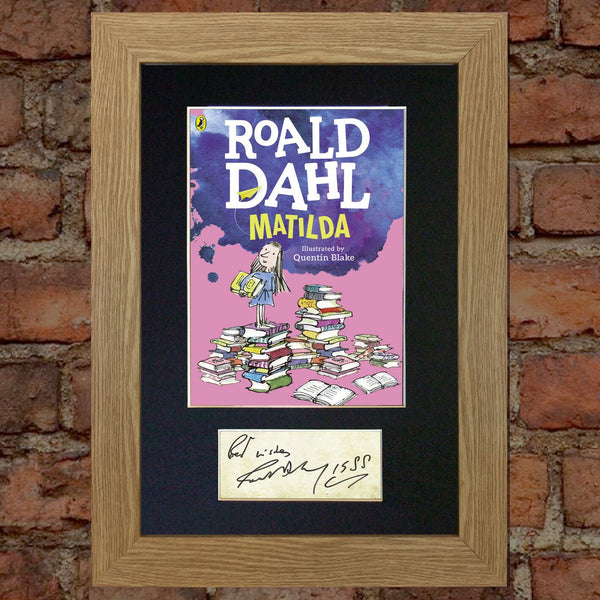 ROALD DAHL Matilda Book Cover Autograph Signed Repro A4 Mounted Print 674