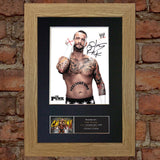 CM PUNK WWE Signed Autograph Mounted Photo Reproduction Print A4 415