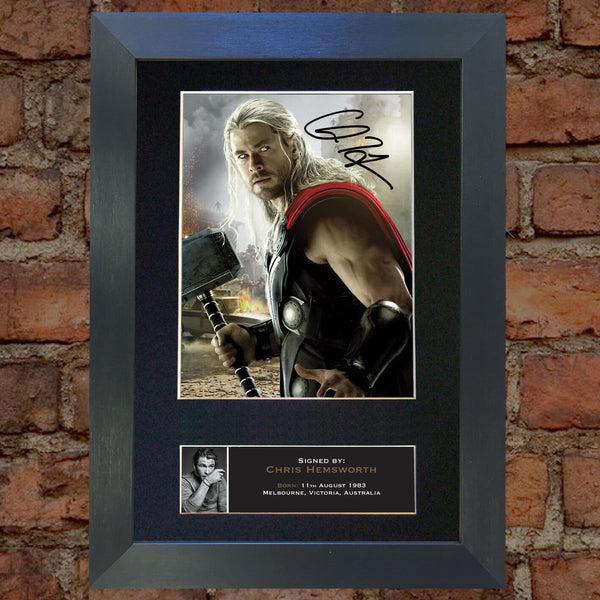 THOR Chris Hemsworth Top Quality Signed Mounted Autograph Photo Print (A4) No586