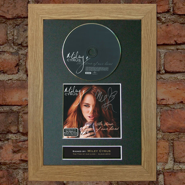 MILEY CYRUS Signed CD COVER MOUNTED A4 Autograph Print (4)