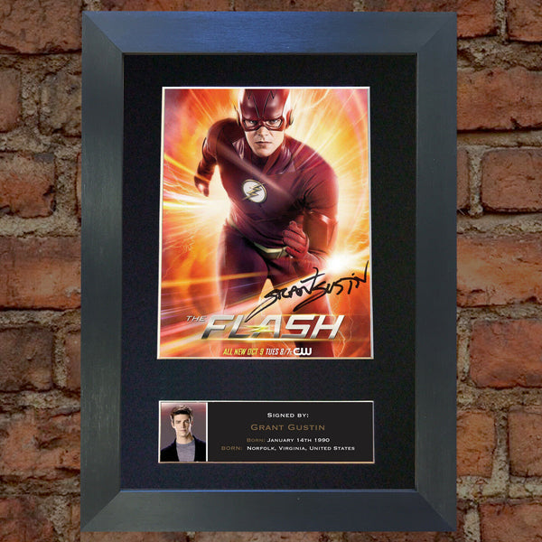 FLASH Grant Gustin Autograph Mounted Signed Photo Reproduction Print Poster 762