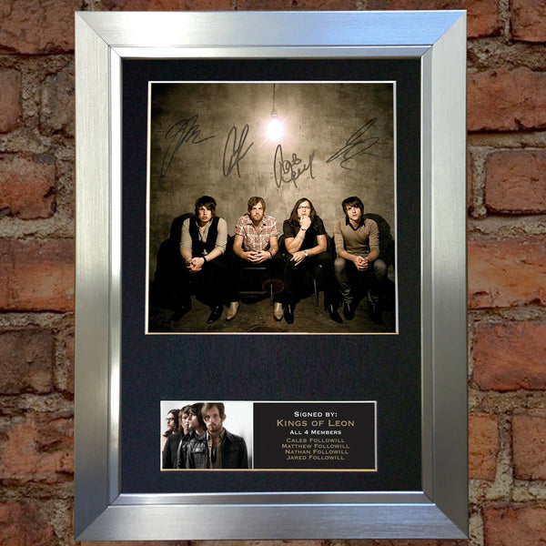 KINGS OF LEON Mounted Signed Photo Reproduction Autograph Print A4 197