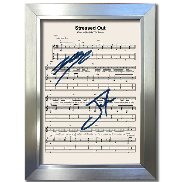 Twenty One Pilots Stressed Out Signed Music Sheet Album Autograph Print #803