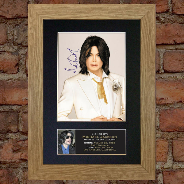 MICHAEL JACKSON Memorial Mounted Signed Photo Reproduction Autograph Print A4 68
