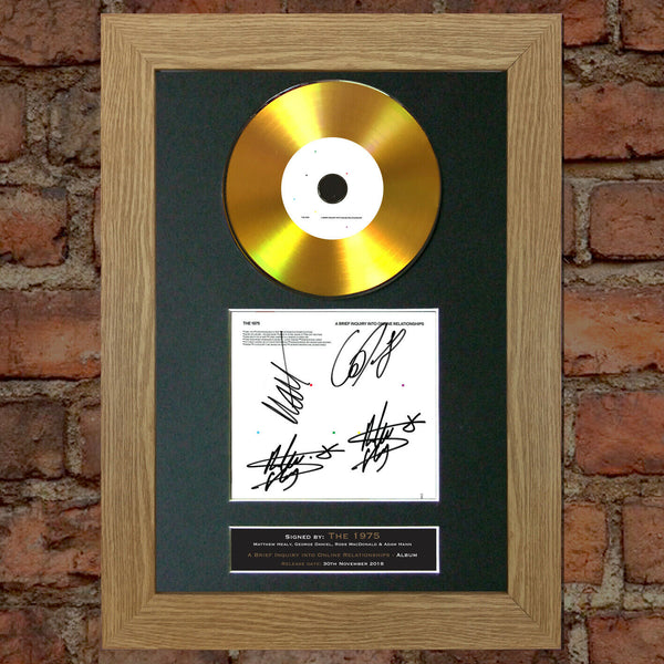 #178 THE 1975 a brief inquiry GOLD DISC Cd Album Signed Autograph Mounted Print