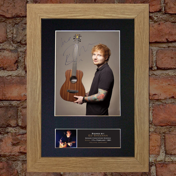 ED SHEERAN No3 Signed Autograph Mounted Photo REPRODUCTION PRINT A4 400