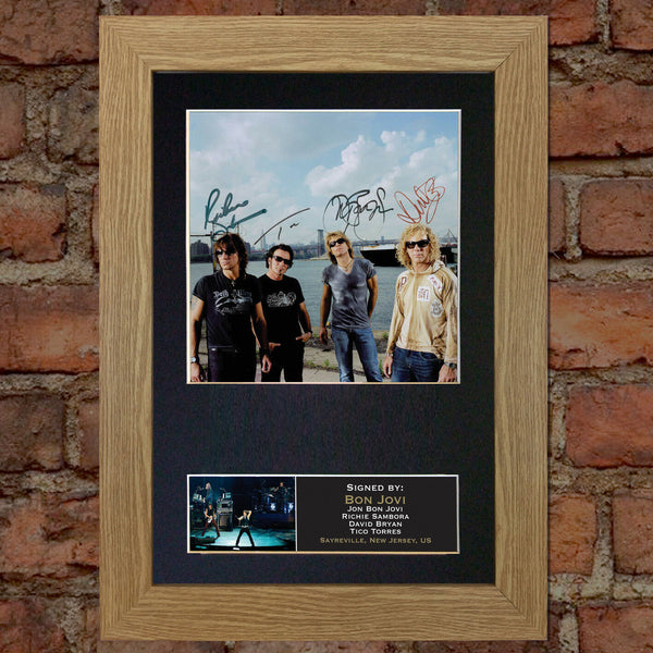 BON JOVI Mounted Signed Photo Reproduction Autograph Print A4 110
