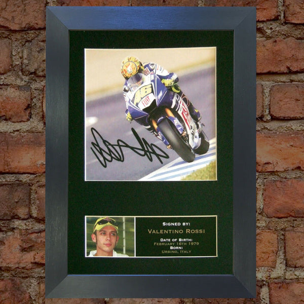 VALENTINO ROSSI Mounted Signed Photo Reproduction Autograph Print A4 33