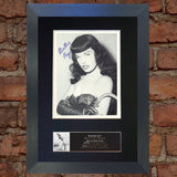 BETTIE PAGE Very Rare Pinup Quality Autograph Mounted Signed Photo PRINT A4 662