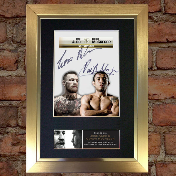 Jose Aldo & Conor McGregor Quality Autograph Mounted Signed Photo PRINT A4 564