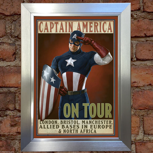 CAPTAIN AMERICA ON TOUR Comic Poster Reproduction Vintage Wall Art Print #5