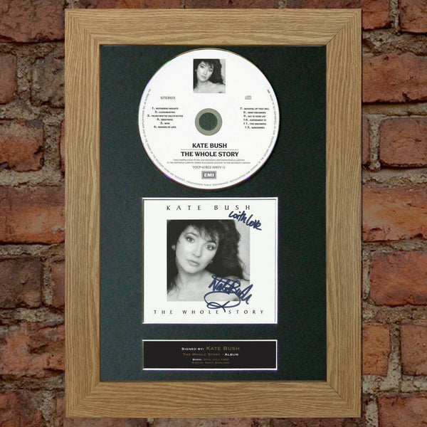 KATE BUSH The Whole Story Album Signed CD DISC MOUNTED A4 Autograph Repro (56)