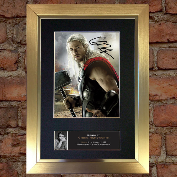 THOR Chris Hemsworth Top Quality Signed Mounted Autograph Photo Print (A4) No586