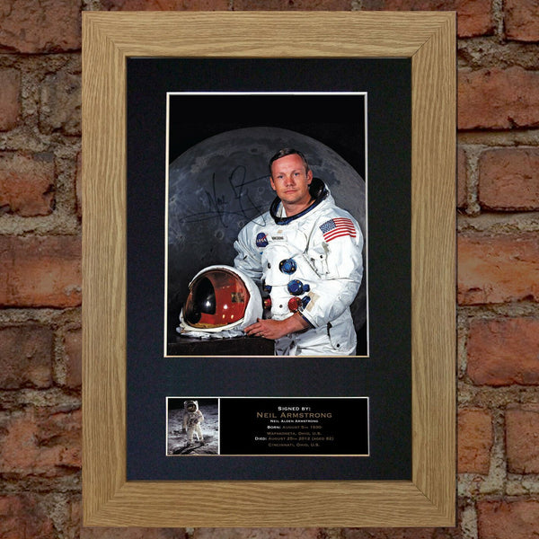 NEIL ARMSTRONG RARE Signed Autograph Mounted Photo Repro A4 Print 496