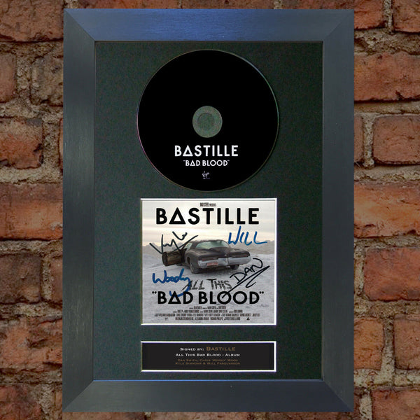 BASTILLE All This Bad Blood Album Signed CD COVER MOUNTED A4 Autograph Print 31