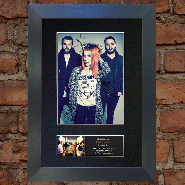 PARAMORE Mounted Signed Photo Reproduction Autograph Print A4 338