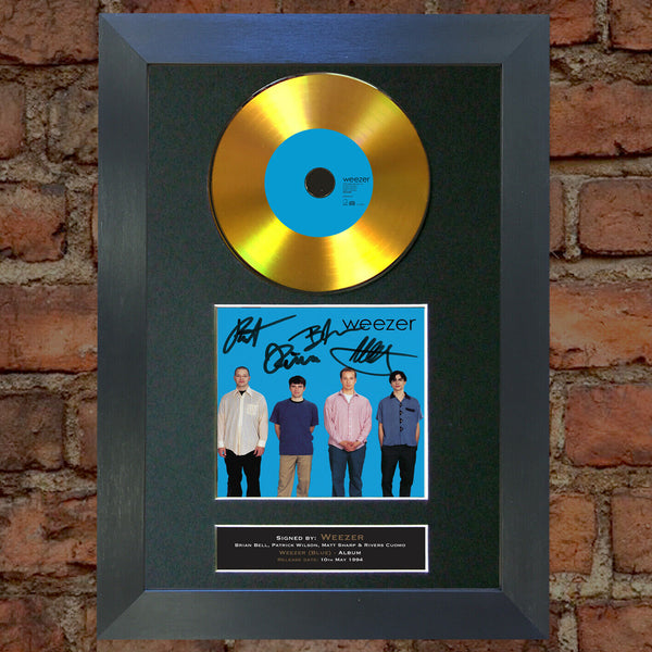 #193 WEEZER Blue Album Cd GOLD DISC Album Signed Autograph Quality Print