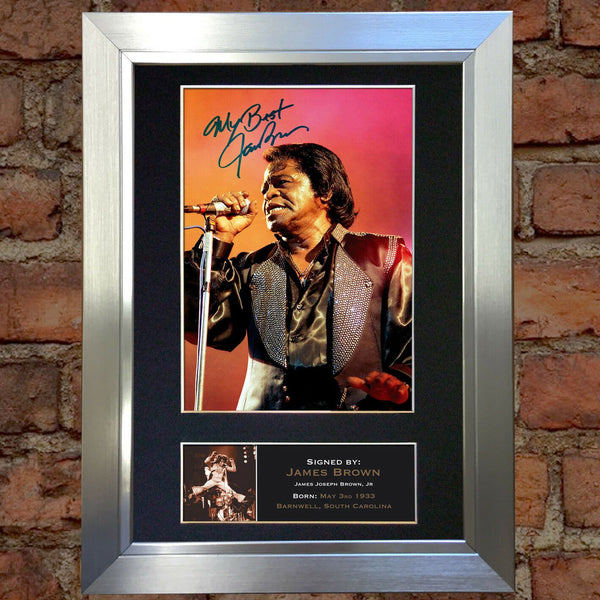 JAMES BROWN Signed Autograph Mounted Photo Reproduction PRINT A4 157