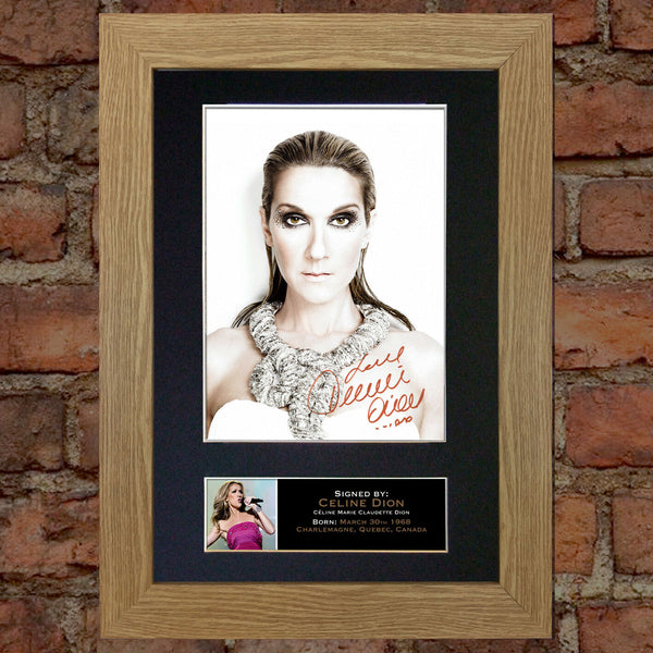 CELINE DION Mounted Signed Photo Reproduction Autograph Print A4 223