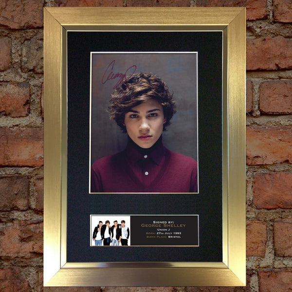 GEORGE SHELLEY Union J Signed Autograph Mounted Photo Reproduction A4 407