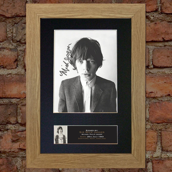 MICK JAGGER Signed Autograph Mounted Photo Reproduction PRINT A4 644