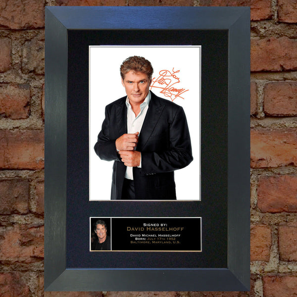 DAVID HASSELHOFF Mounted Signed Photo Reproduction Autograph Print A4 102