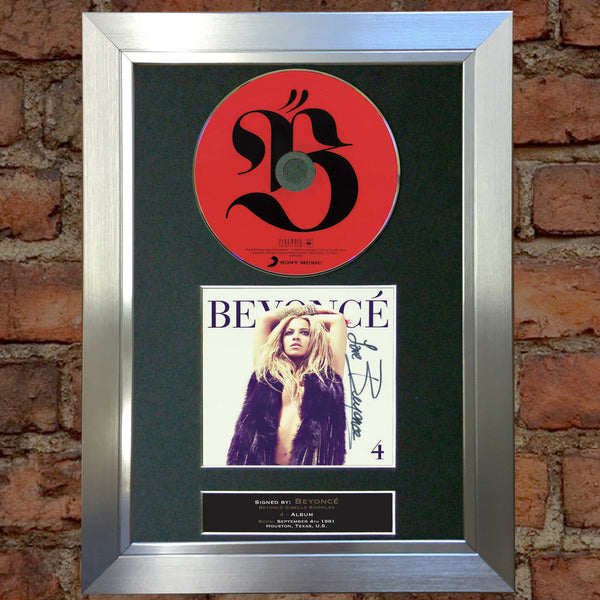 BEYONCE 4 Album Signed CD COVER MOUNTED Autograph Re-Print A4 210 x 297mm (1)