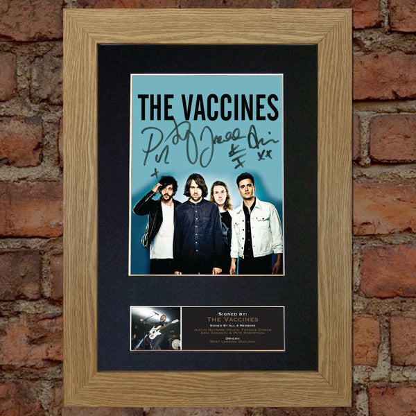 THE VACCINES Signed Autograph Mounted Photo Reproduction PRINT A4 566