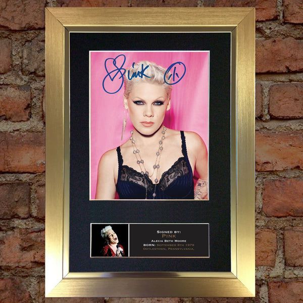 PINK Alecia Beth Moore Quality Autograph Mounted Signed Photo Re Print A4 727