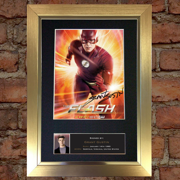 FLASH Grant Gustin Autograph Mounted Signed Photo Reproduction Print Poster 762