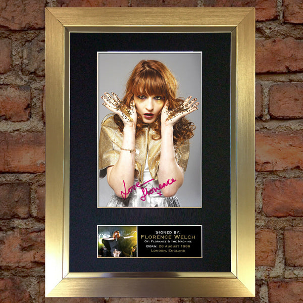 FLORENCE AND THE MACHINE Mounted Signed Photo Reproduction Autograph PrintA4 249