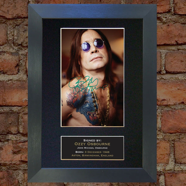 OZZY OSBOURNE Mounted Signed Photo Reproduction Autograph Print A4 90