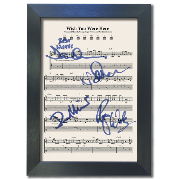 Pink Floyd Wish You were here Signed Music Sheet Album Autograph Print #804