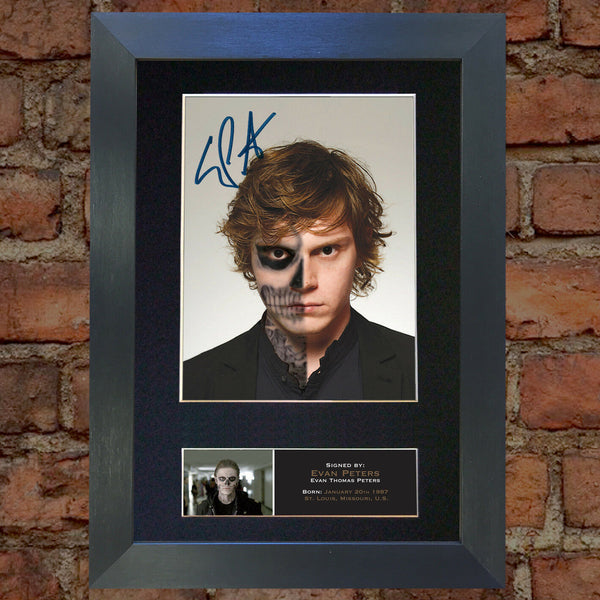 EVAN PETERS American Horror Story Signed Mounted Photo Display TV Repro A4 561