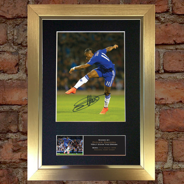 DIDIER DROGBA No2 Autograph Mounted Signed Photo Repro A4 Print 550