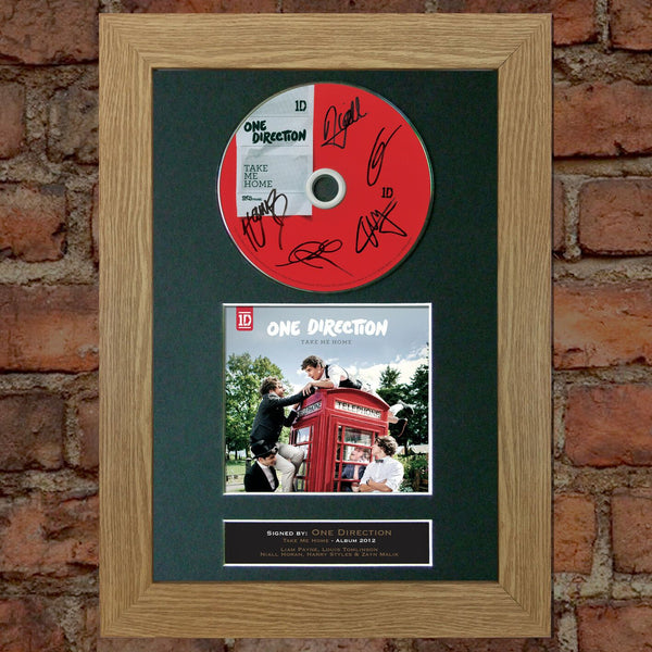 ONE DIRECTION Take Me Home Album Signed CD COVER MOUNTED A4 Autograph Print 25