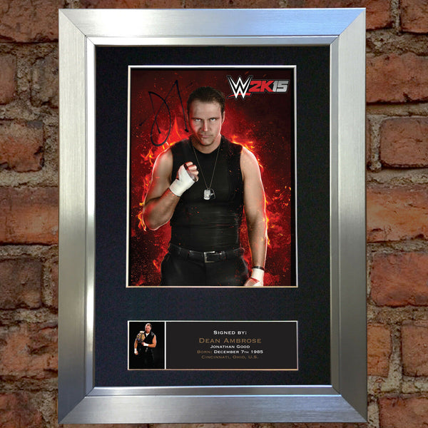 DEAN AMBROSE WWE Quality Autograph Mounted Photo Repro Print A4 581