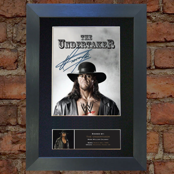 THE UNDERTAKER WWE Quality Autograph Mounted Photo Repro Print A4 481