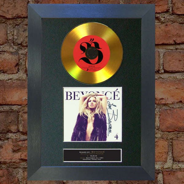 #85 GOLD DISC BEYONCE (four) Album Signed Autograph Mounted Photo Repro A4